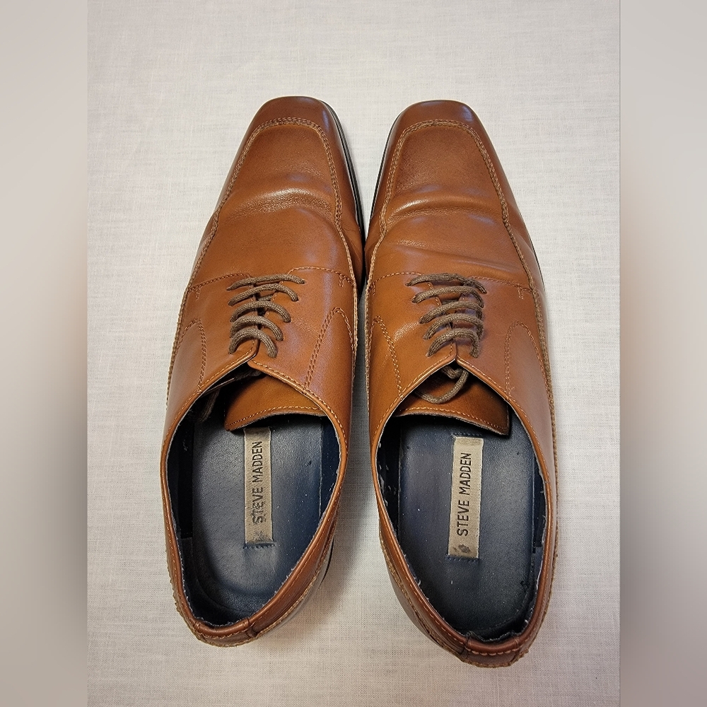 Steve Madden Men's Tan Leather Oxfords, Size 8.5
